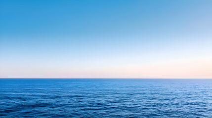 Obraz premium Vast Ocean Horizon Under a Clear Blue Sky