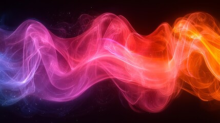 Fototapeta premium A colorful and abstract illustration featuring flowing vibrant smoke