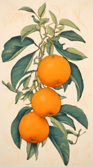 Digital modern oranges minimalist illustrator abstract graphic poster background