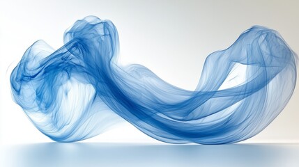 Obraz premium Blue flowing abstract ribbons form a graceful elegant background design