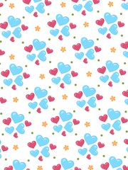 seamless heart pattern with added flowers 