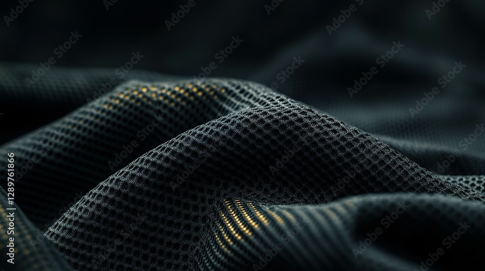 Poster dark fabric with a small open weave and light reflections