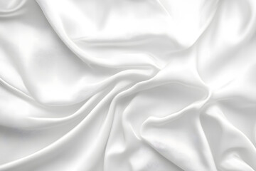 Naklejka premium Elegant Draped White Fabric Texture Background
