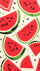 Digital modern watermelon minimalist illustrator abstract graphic poster background