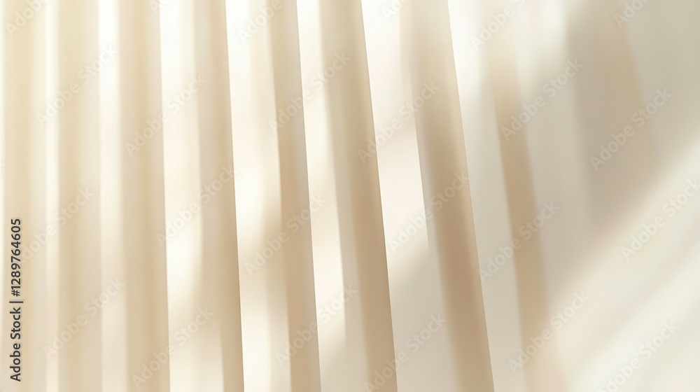 Poster beige vertical lines with soft shadows displayed on background