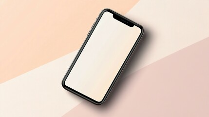 A Modern Smartphone Displays Blank Screen On Pink Background