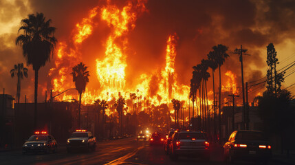 fires in Los Angeles. fires in forests. The city is on fire