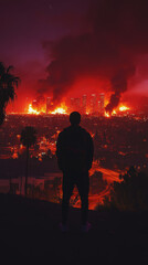 Fototapeta premium fires in Los Angeles. fires in forests. The city is on fire