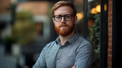 Confident Redhead Businessman Portrait - Professional Redhead with Beard