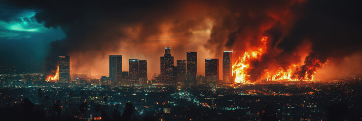 fires in Los Angeles. fires in forests. The city is on fire