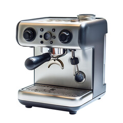 High Tech Compact Espresso Machine with Milk Froth Isolated on Transparent Background