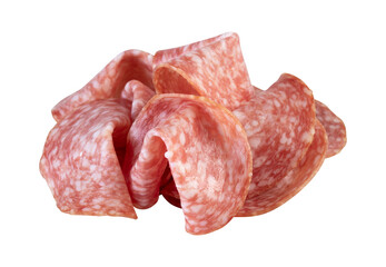 Bologna Salami cut out isolated transparent background