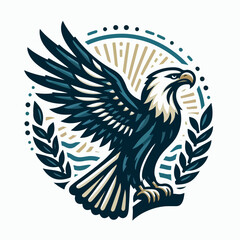 vector illustration of eagle and logo