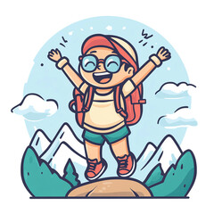 vector illustration of a funny cartoon character