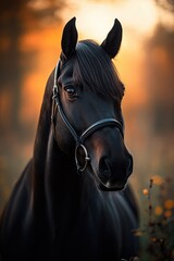 Obraz premium Majestic Horse Close-Up Portrait in Natural Light