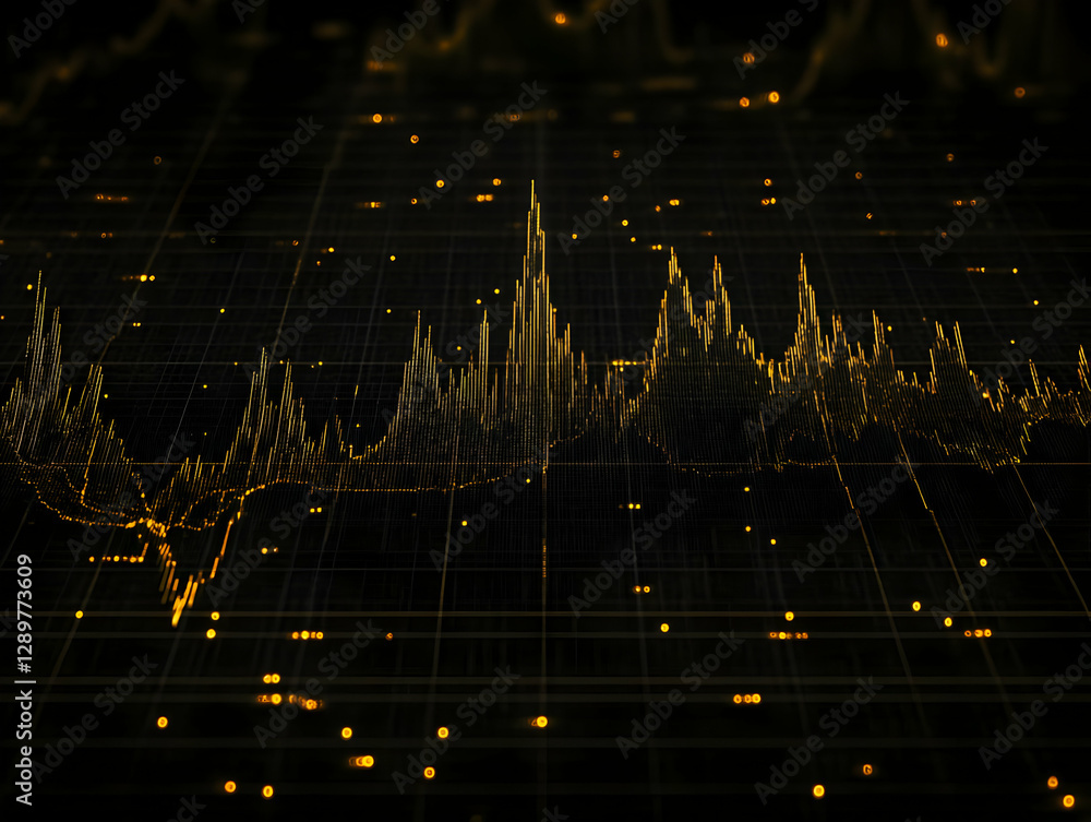 Poster golden abstract data visualization