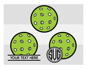 Pickleball Ball SVG Silhouette, Pickle Ball Monogram, Pickle ball Svg, Sports Svg, ball Silhouette Svg, Pickleball Png, Pickleball Ball Clipart, Pickleball ball Monogram Svg, 