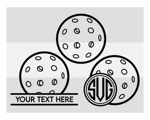 Pickleball Ball SVG Outline Bundle, Pickle Ball Monogram, Pickle ball Svg, Sports Svg, ball Outline Svg, Pickleball Png, Pickleball Paddle Clipart, Pickleball ball Monogram Svg, 