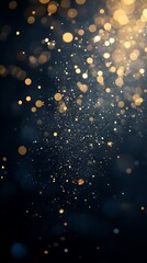 Obraz premium Abstract image of sparkling golden lights in dark background