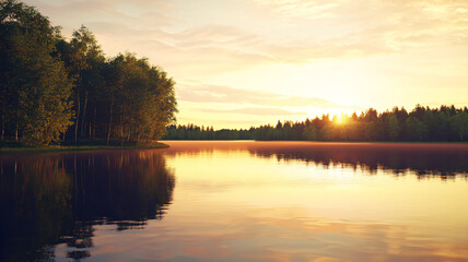 Obraz premium sunrise over the river