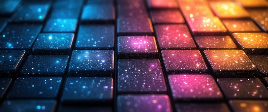 Vibrant Python Programming Tiles in Modern Digital Art Style on a Table