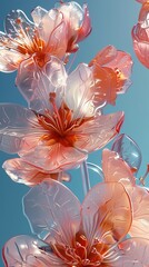 Digital technology blue sky glitter glass azalea poster background poster background