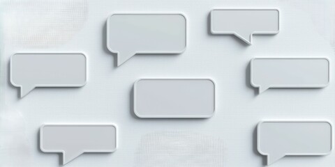 Fototapeta premium A collection of empty speech bubbles on a textured background, ideal for visual communication or dialogue representation.