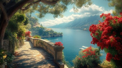 Elegant Mediterranean Spring Landscape
