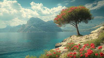 Elegant Mediterranean Spring Landscape