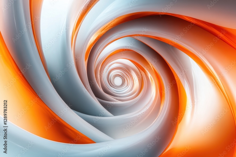 Poster swirling blue patterns create a mesmerizing vortex effect in a serene abstract design with soft grad