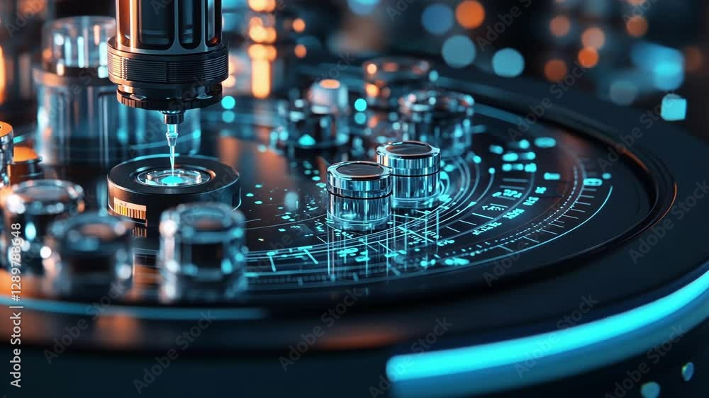 Poster high tech laboratory equipment operating with precision. showcasing futuristic design and advanced t