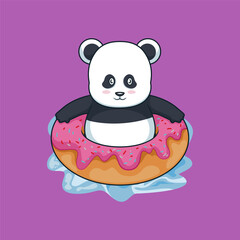 Panda with donut float