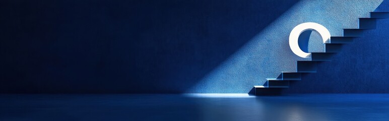 Paragraph Symbol on Deep Blue Background - Legal Concept for Law, Justice, and Governance with Copy Space