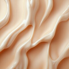 Minimalist Flowing Cream on Pastel Background Abstract Composition