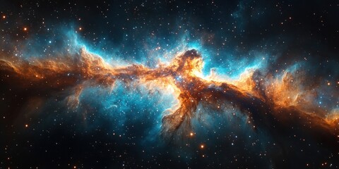 Vibrant Nebula Cosmic Explosion in Ethereal Space Environment 360 Panorama