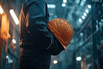 Clear Pixel Picture of Closeup Engineer Holding Hardhat Engineering Equipment