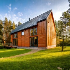 Obraz premium A Collection of Tiny Houses in Natural and Modern Settings for Sustainable and Peaceful Living