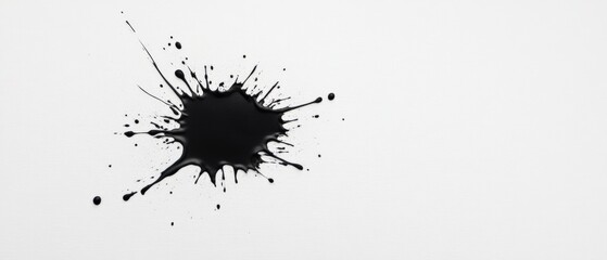 Black ink splash on white background