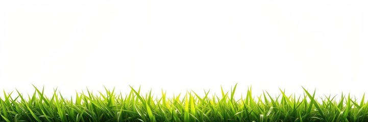 Fototapeta premium Vibrant green grass stretches across the landscape, showcasing the freshness of spring with its lush growth and gentle grass blades swaying in the breeze