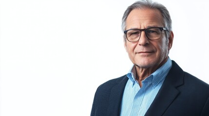 Confident Mature Businessman Smiling Portrait with Gray Hair