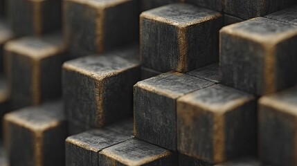 Dark wood blocks abstract texture background