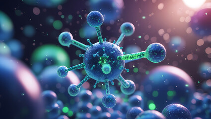 3d illustration of molecule model. Medical Hormonal Science background with molecules. Dopamine Serotonine Oxytocin
