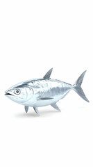 Naklejka premium 3D Model of a Silver Fish