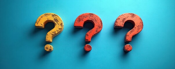 Minimalistic Overlapping Question Marks on Blue Background for Business Support Concept