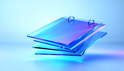 3d gradient glassmorphism cube square