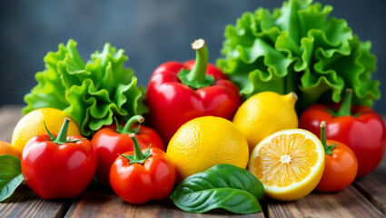 A colorful and vibrant image of a variety of fruits and vegetables, emphasizing the importance of a healthy diet for digestive health.