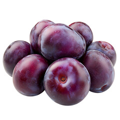 Vibrant Purple Plums Isolated on Transparent Background