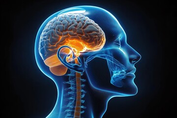 3D Rendering of Human Nasal Cavity Anatomy with Male Profile View Illustrating Sinusitis and Respiratory Disorders