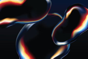 Naklejka premium Futuristic Holographic Abstract Background Modern 3D Fluid Design With Bubble Glass Effect
