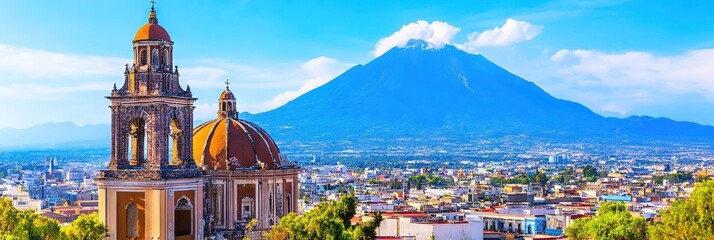 mexico city tourism concept showcasing the downtown city skyline